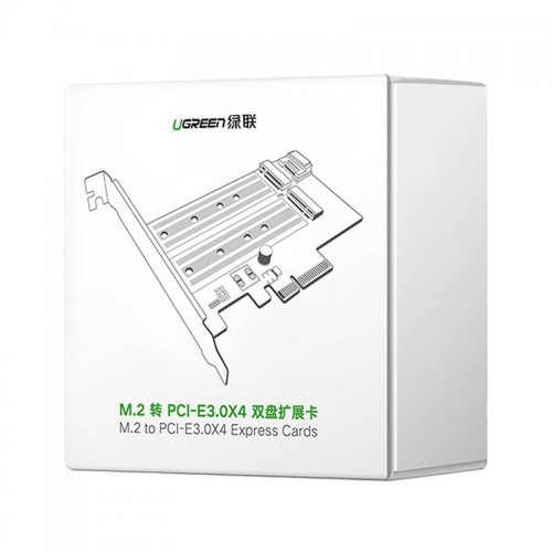 UGREEN Adapter UGREEN PCIe 3.0 x4 do M.2 M-Key + M.2 B-Key 70504