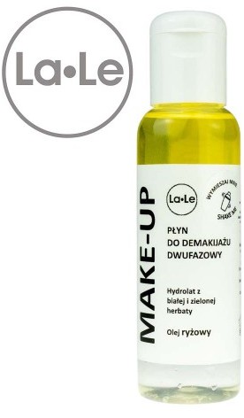 LA-LE Płyn do demakijażu dwufazowy - Hydrolat z białej i zielonej herbaty i olej ryżowy 100 ml 919B-55071