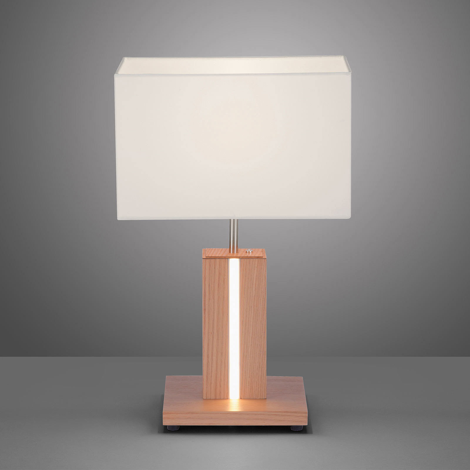Leuchten Direkt Lampa stołowa Amanda drewno dwa źródła światła