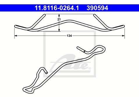 ATE Sprężyna, zacisk hamulca 11.8116-0264.1