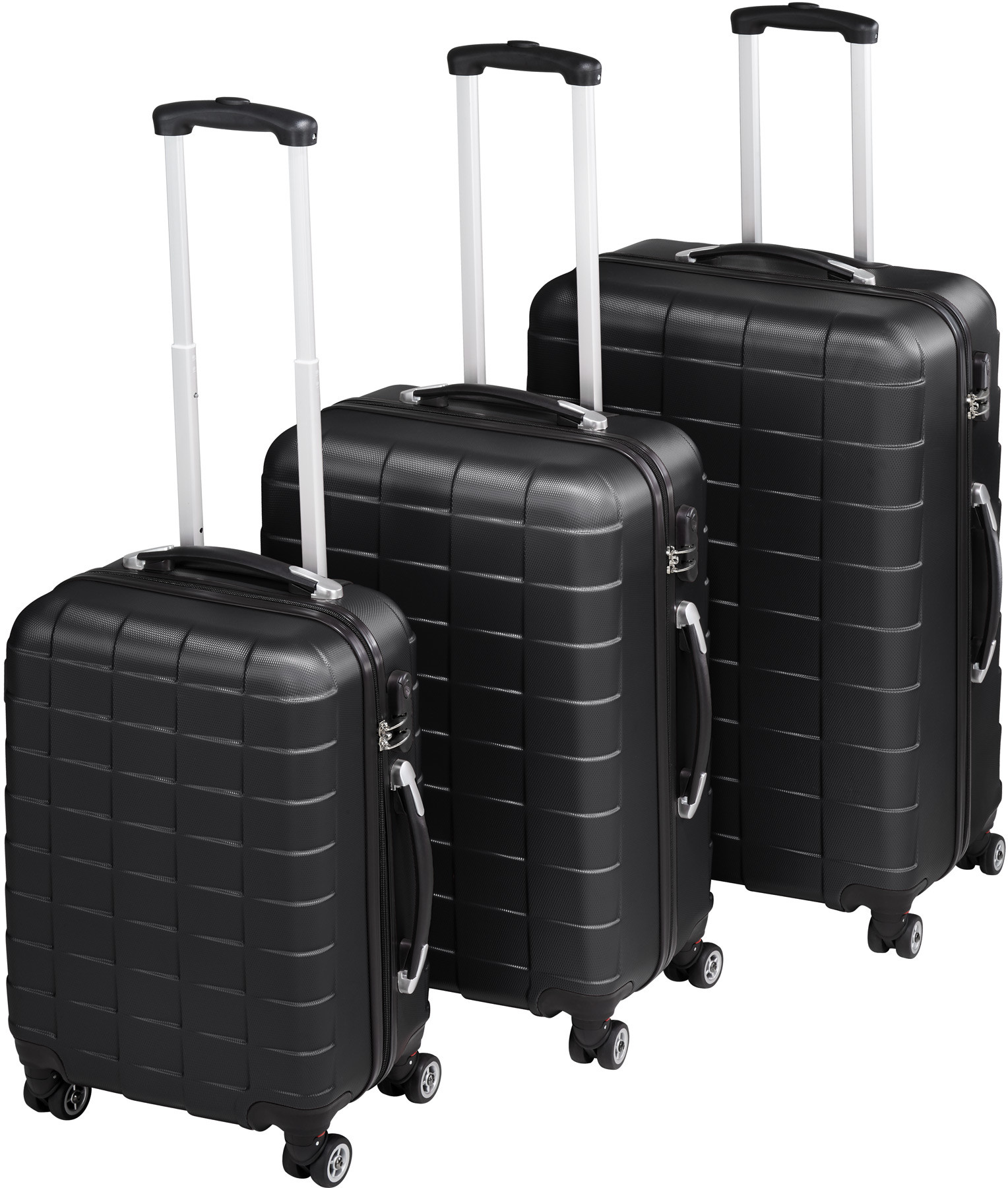 tectake Zestaw 3 walizek w twardej obudowie - czarny 402669