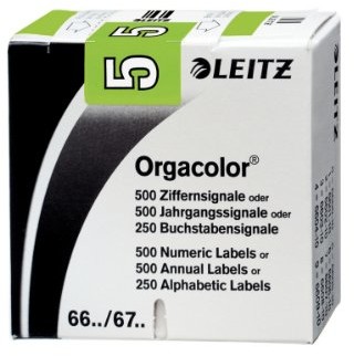 Leitz 66051000 Orgacolor sygnału cyfr 5, 500 sztuk, zielone 6605-11-00