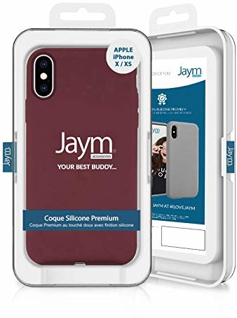 Jaym Premium etui ochronne z silikonu i mikrofibry do Apple iPhone X/XS, fioletowe JMSIL0006