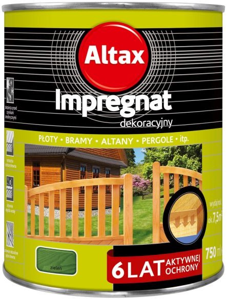 Altax Impregnat do drewna 6 lat zielony 0 75 l