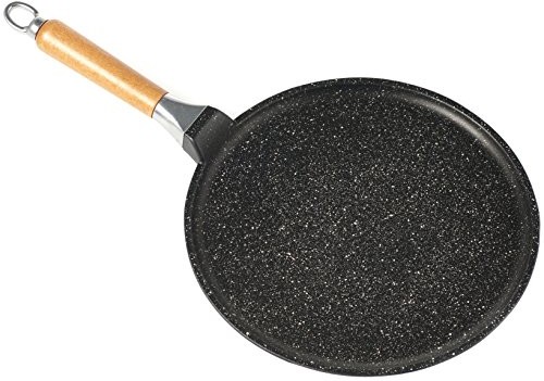 Home crpe patelnia z drewnianym uchwytem, aluminiowa, czarna, z powłoką nieprzywierającą 28 cm 8003512666346