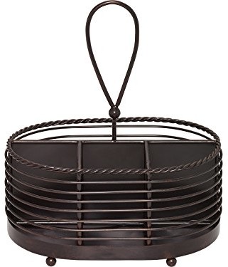 MKSA GRMET BASICS Gourmet Basics by Mikasa Rope ścienny towaru and Napkin Caddy, Antique Black by Gourmet Basics by Mikasa 5153172
