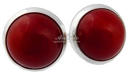 Arande KORAL NATURALNY SREBRO PIĘKNE KOLCZYKI SZTYFT 9MM