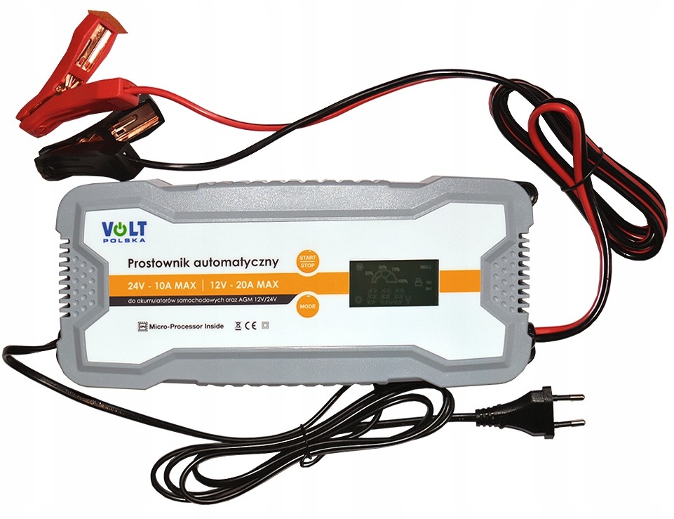 Prostownik Ładowarka Volt 12/24V 20A LCD