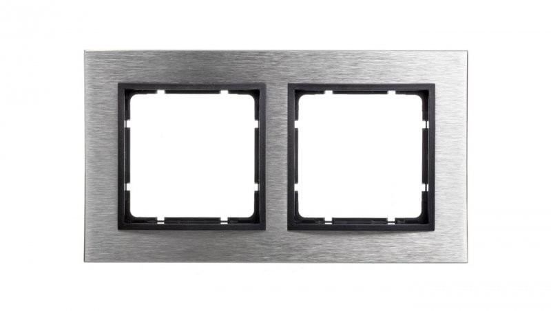 Hager polo B.7 Ramka 2-krotna pozioma stal szlachetna/antracyt 10223606 10223606