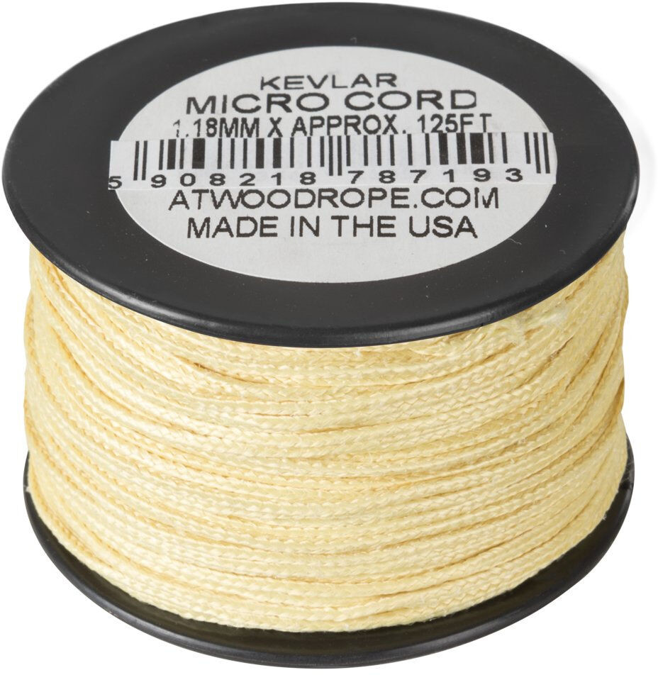 Atwood Rope Mfg Linka ATWOOD ROPE MFG Micro Kevlar Cord1.18mm (125ft) - Nylon - Żółty - One Size (CD-MK1-NL-26) HE.CD-MK1-NL-26