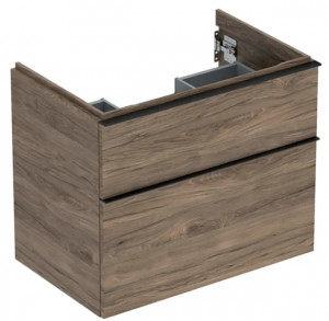 GEBERIT GEBERIT 502.304.JR.1 Szafka pod umywalkę iCon z dwoma szufladami 74 cm x 61,5 cm x 47,6 cm orzech hickory melaminowa struktura drewna lava matowy