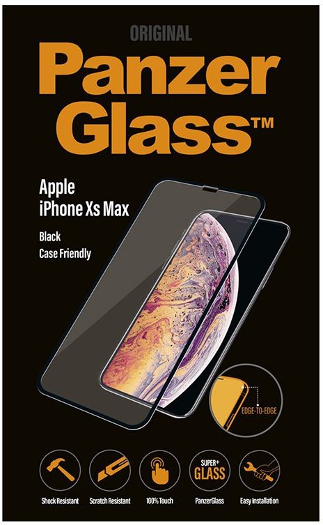 PanzerGlass Case Friendly - szkło hartowane na Apple iPhone XS Max CZARNY SZKŁO 71825