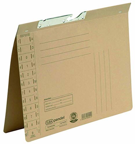 Elba 100560107 skoroszyt wahadłowy, opakowanie 50 sztuk, zeszyt urzędowy i dziurkowanie w przedniej okładce z kartonu sodowego o gramaturze 230 g/m, kolor naturalny brąz 100560107