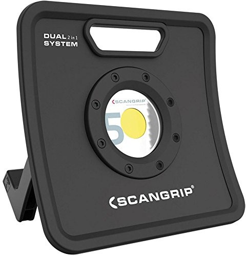 Scangrip Nova 5 K C+R 03.5443 akumulatorowa lampa robocza LED z technologią 42 W COB, kabel 5 m, stopień ochrony, 1 szt., ciemnoszara/czarna
