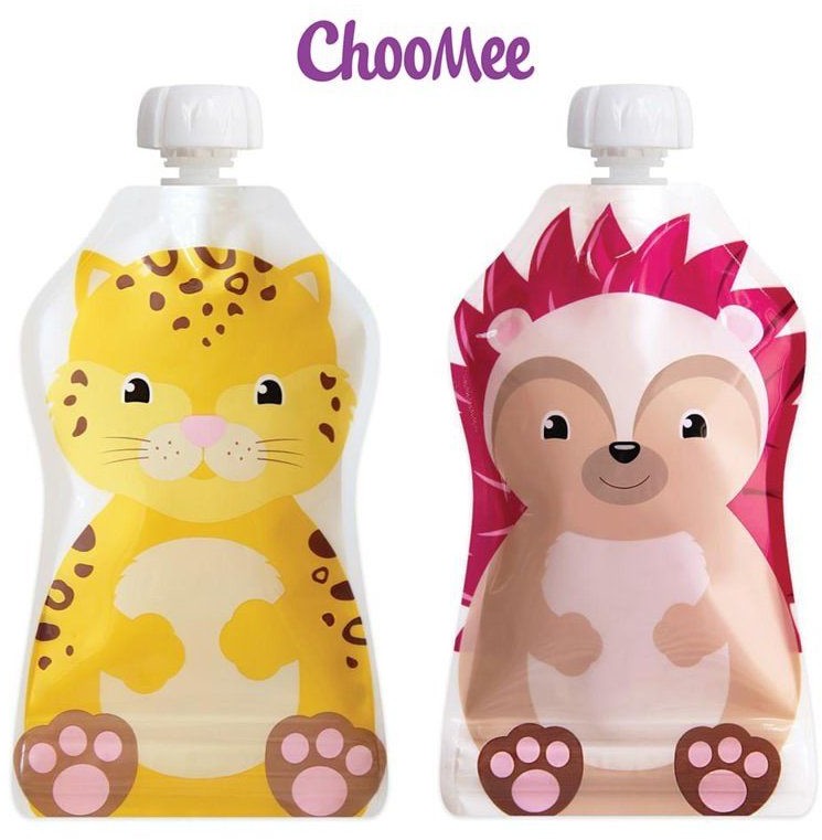 ChooMee ChooMee YELLOW RED 2 PACK Saszetki do karmienia wielorazowe