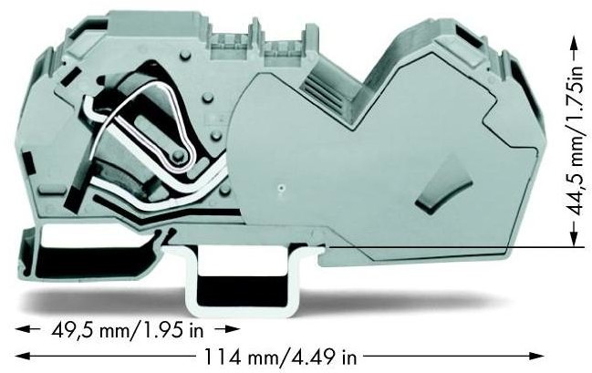 WAGO Terminal przepustowy WAGO 16 mm Sprężynowe Alokacja L szary 785-601 15 szt 785-601