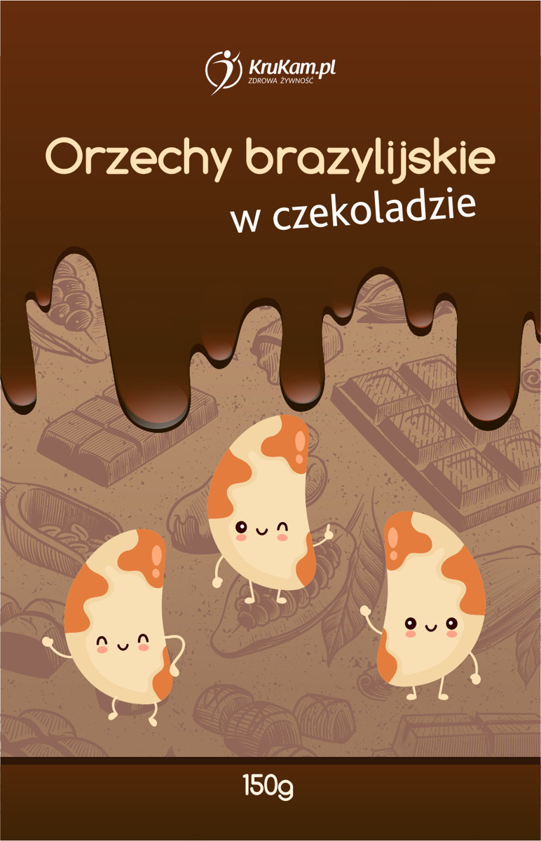 KruKam Orzechy brazylijskie w czekoladzie bez dodatku cukru 150g