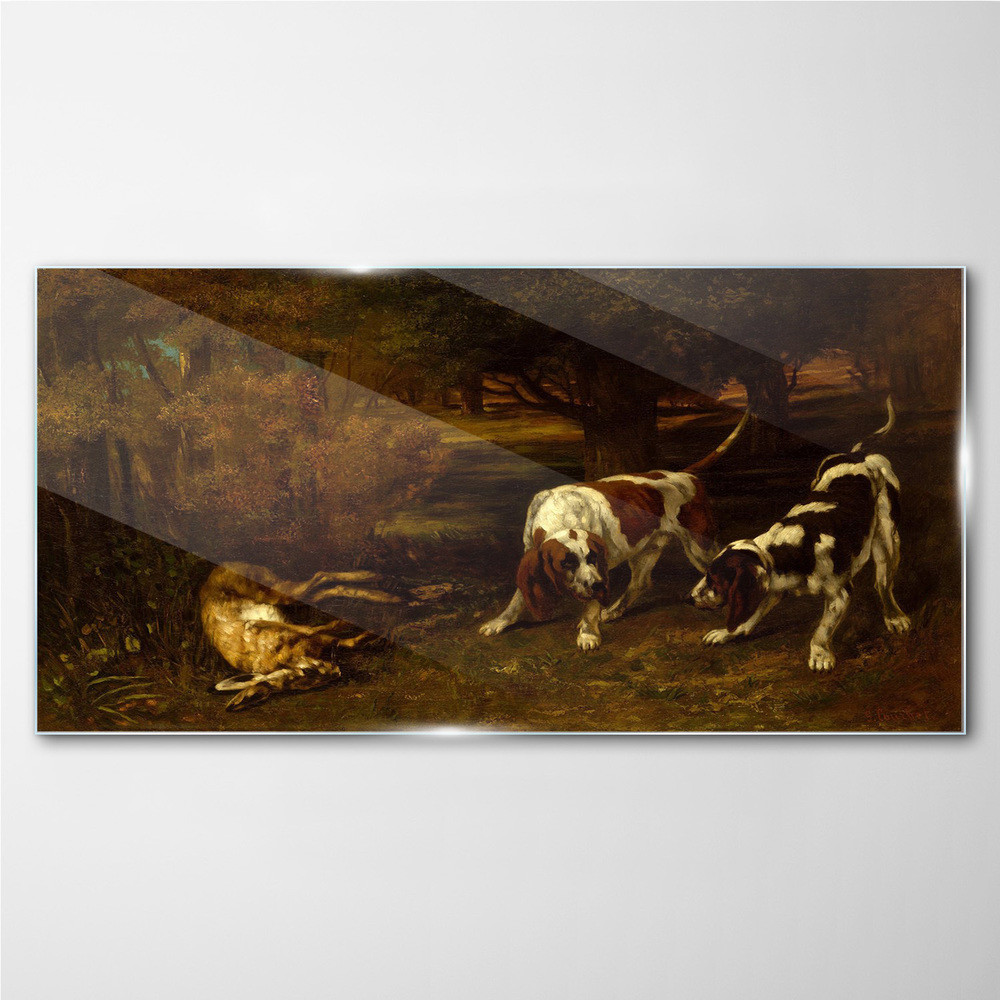 PL Coloray Obraz na Szkle las zwierzęta psy królik 140x70cm