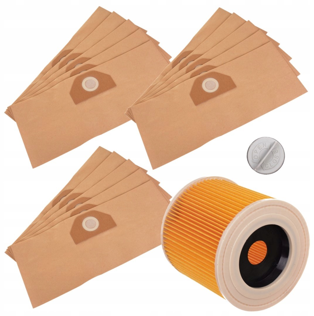 Karcher 15x Worki + Filtr odkurzacza Wd 3.200 MV 3