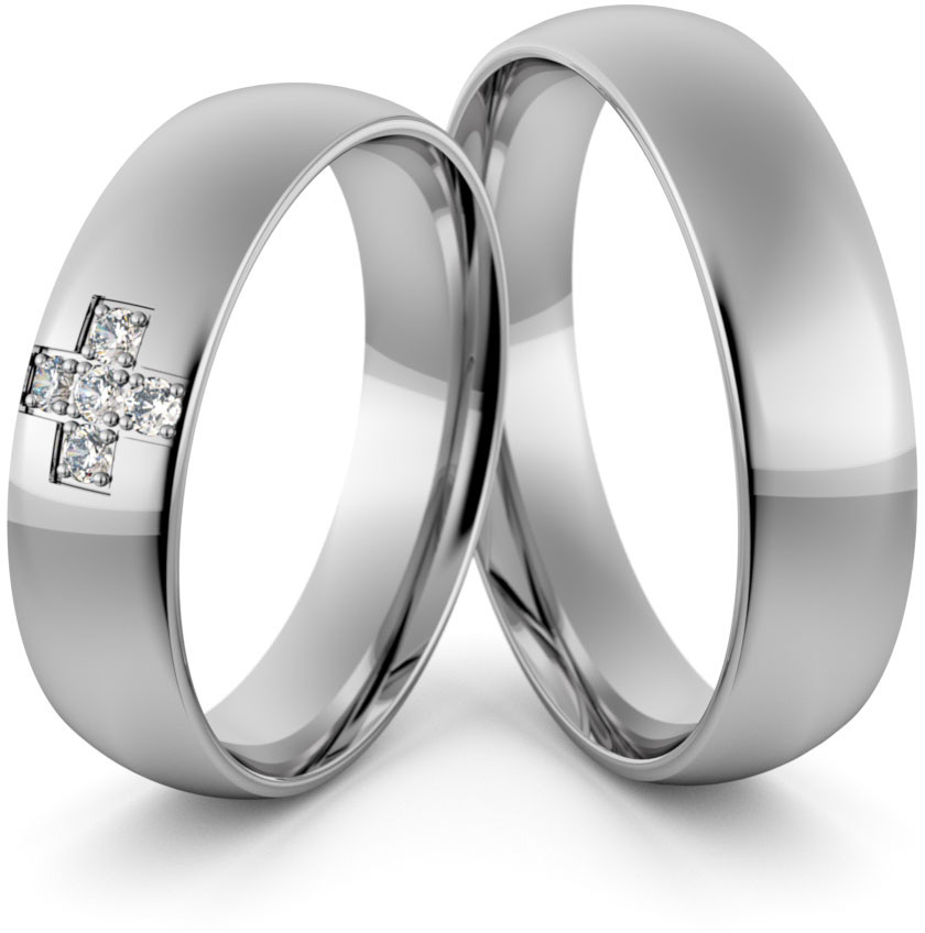Eminence Obrączki ślubne palladowe 5 mm z brylantami - Pd-80 Pd-80