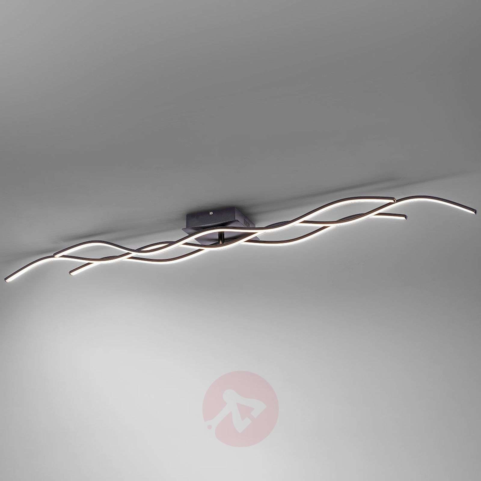 Leuchten Direkt Lampa sufitowa LED Wave czarna 137,5 cm