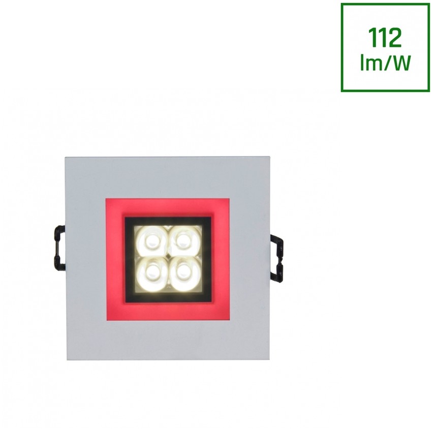 SpectrumLED Fiale 4led 4x1w 30st 230v Square Z Ramką Czerwonąww Oczka Ledowe SLI021017WW_RED