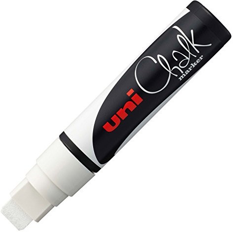 Uni Chalk Marker PWE-17K 15 mm końcówka prostokątna, 1 sztuka, biały