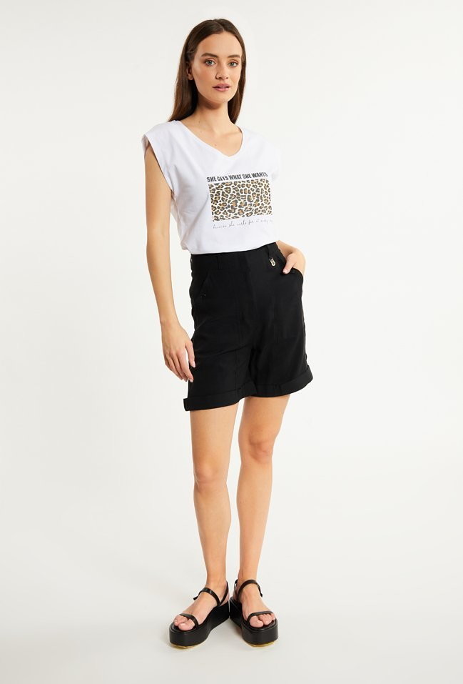 Monnari T-shirt damski z nadrukiem -