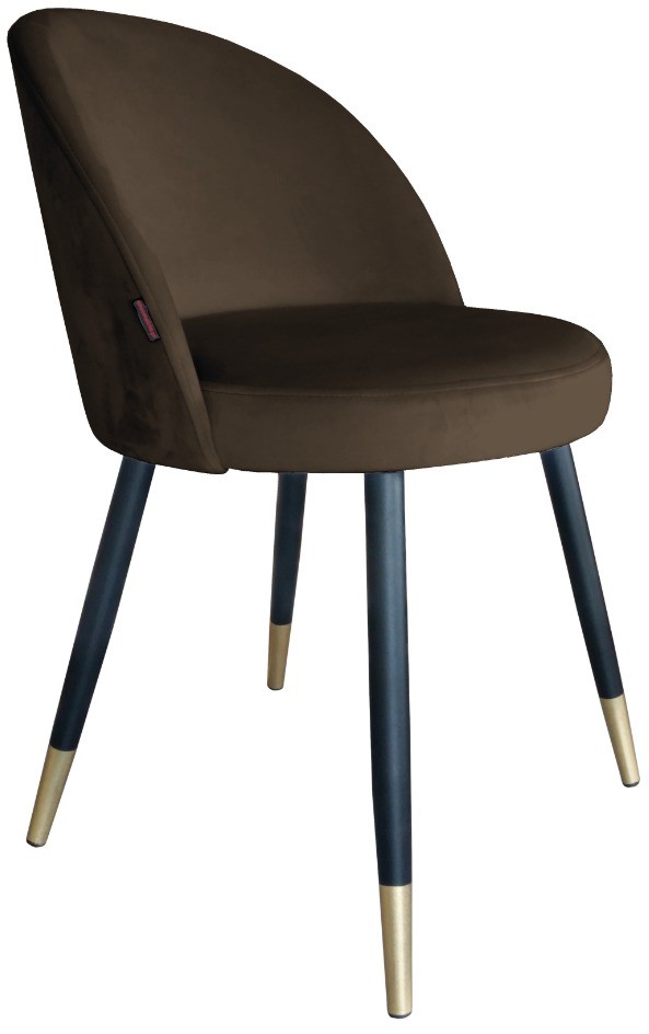 Atos Krzesło TANEW VELVET GOLD brązowe na metalowych nogach TRIX-GOLD-MG05
