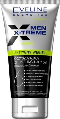 Eveline Cosmetics Oczyszczający żel peelingujący 6w1 Aktywny węgiel - Cosmetics Men X-treme Active Gel Oczyszczający żel peelingujący 6w1 Aktywny węgiel - Cosmetics Men X-treme Active Gel