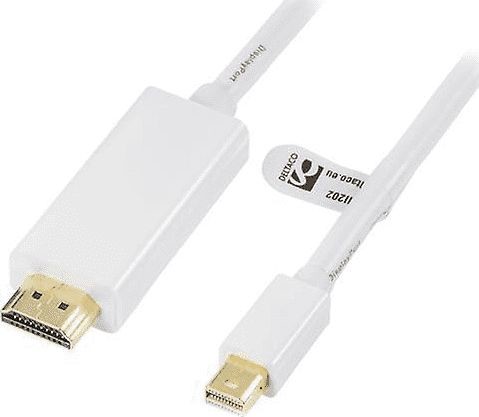 DELTACO Kabel  DisplayPort Mini HDMI 2m biały Deltaco videokabel 2m Mini Display til Deltaco videokabel 2m Mini Display til