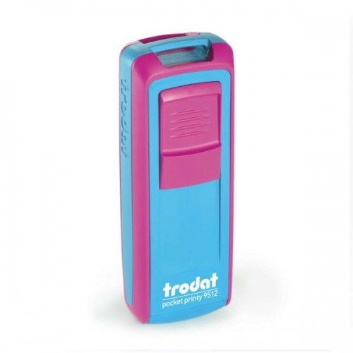 Trodat Pieczątka 9512 POCKED PRINTY różowo turkusowa - poduszka czarna 47x18mm /TRE_9512ROTRWCA/ UN369-13