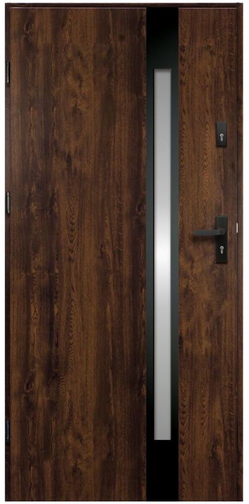 OK DOORS TRENDLINE Drzwi zewnętrzne stalowe Adriana 3 czarno-orzechowe 90 lewe OK Doors Trendline