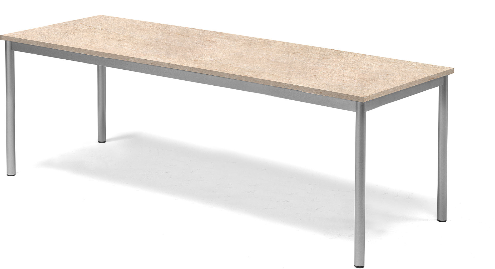 AJ Produkty Table Sonitus 1800x700h.600 mm. Frame silver, tabletop beige linoleum