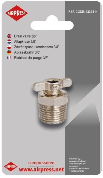 AIRPRESS Zawór spustu kondensatu 3/8 do sprężarek 50 l 4336314