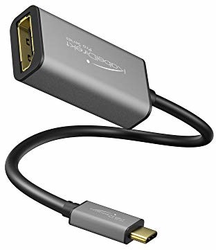 KabelDirekt KabelDirekt adapter USB C na DisplayPort DP  0,15 m  (rozdzielczość do 4K/60Hz, USB C 3.1 i Thunderbolt 3, odpowiedni do MacBook Pro 2016/2017, MacBook 12