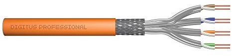 DIGITUS Professional Digitus CAT 7 S-FTP surowy-kabel instalacyjny, PIMF długość 100 m, pierścień, AWG 23/1, 1200 MHz, LSZH-3, Duplex, kolor: pomarańczowy DK-1743-VH-D-1