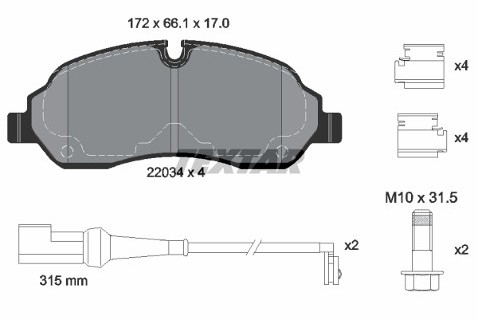 TEXTAR Klocki hamulcowe 2203401