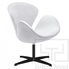 King Home Fotel SWAN VELVET PREMIUM BLACK jasny szary - welur, podstawa czarna JH028.GREY.37B [11675194]