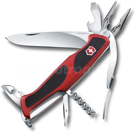 Victorinox RangerGrip 74 130mm,2 Komponenten-Schalen,Rot/Schwarz,Blister 0.9723.CB1