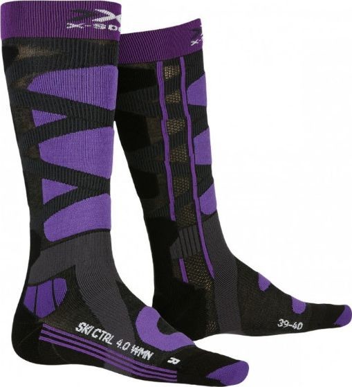 X-Socks Skarpety Ski Control 4.0 Lady Grey Melange Purple G079 2020 XS-SSKCW19W-MP
