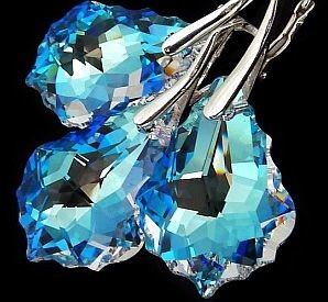 Arande Najnowsze Swarovski Kolczyki+Wisiorek Srebro Blue 2207858073