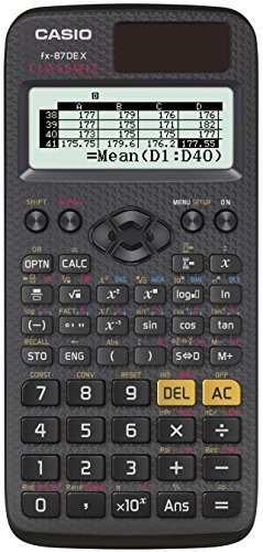 Casio CLAS swiz FX-87DE X techniczna szkolny kalkulator naukowy (kod QR 593 funkcji, funkcja, wyświetlacz LC) Czarny 4971850093640