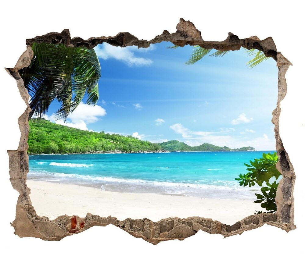 Wallmuralia.pl naklejka fototapeta 3D na ścianę Seszele plaża