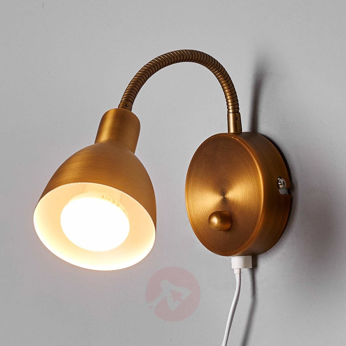 Lampenwelt AMREI - ruchoma lampa ścienna, ant. mosiądz