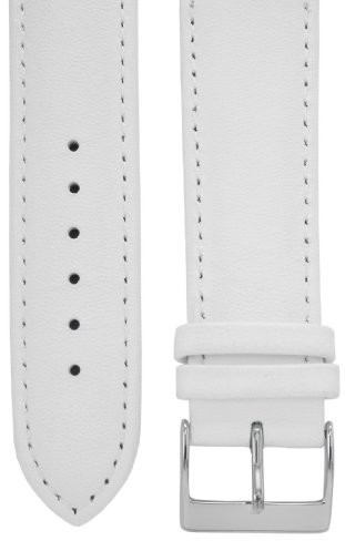 Cerberus Pasek do zegarka skóra 20 MM Biały, długość 75 X 115 mm, stal nierdzewna-sprzączka z trzpieniem EAB103-6-20