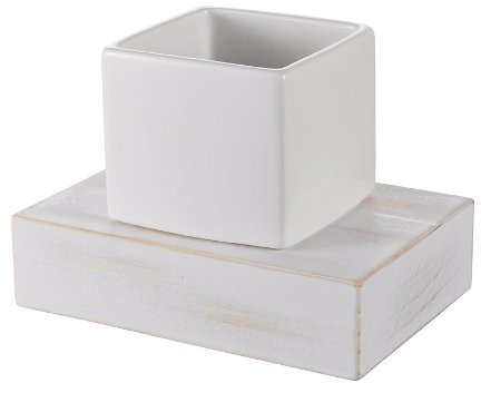 Haceka 1127077 uchwyt na kubek, ceramika, drewno, FSC, biały 1127077