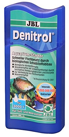 JBL rozrusznik bakterii do akwariów z wodą słodką i morską, do szybkiego obsadzania ryb, denitrol, 100 ml