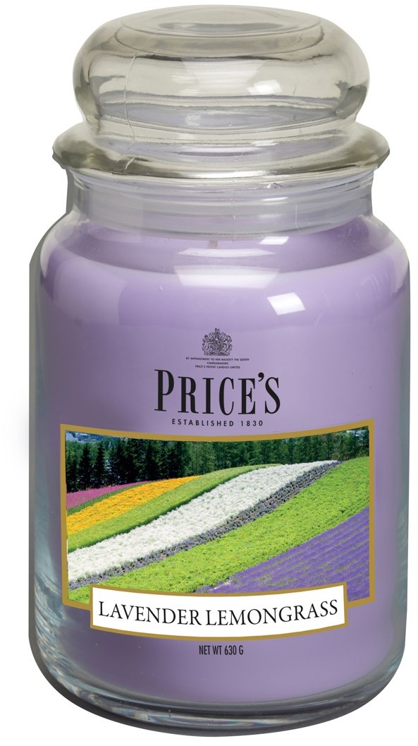 Price's Candles Świeca w Słoiku Duża Zapachowa Lawenda z Trawą Cytrynową ASDPR373459