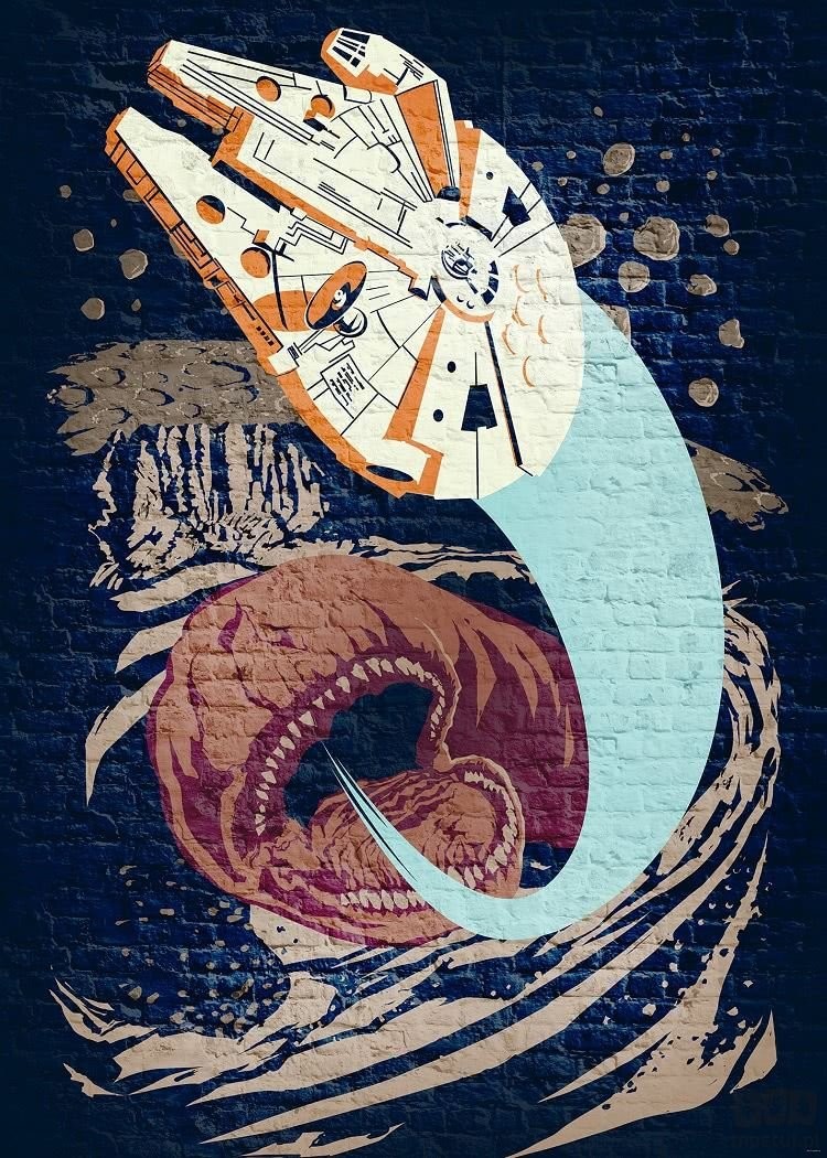 Komar Fototapeta Star Wars Classic Concrete Asteroid Worm DX4-035 DX4-035